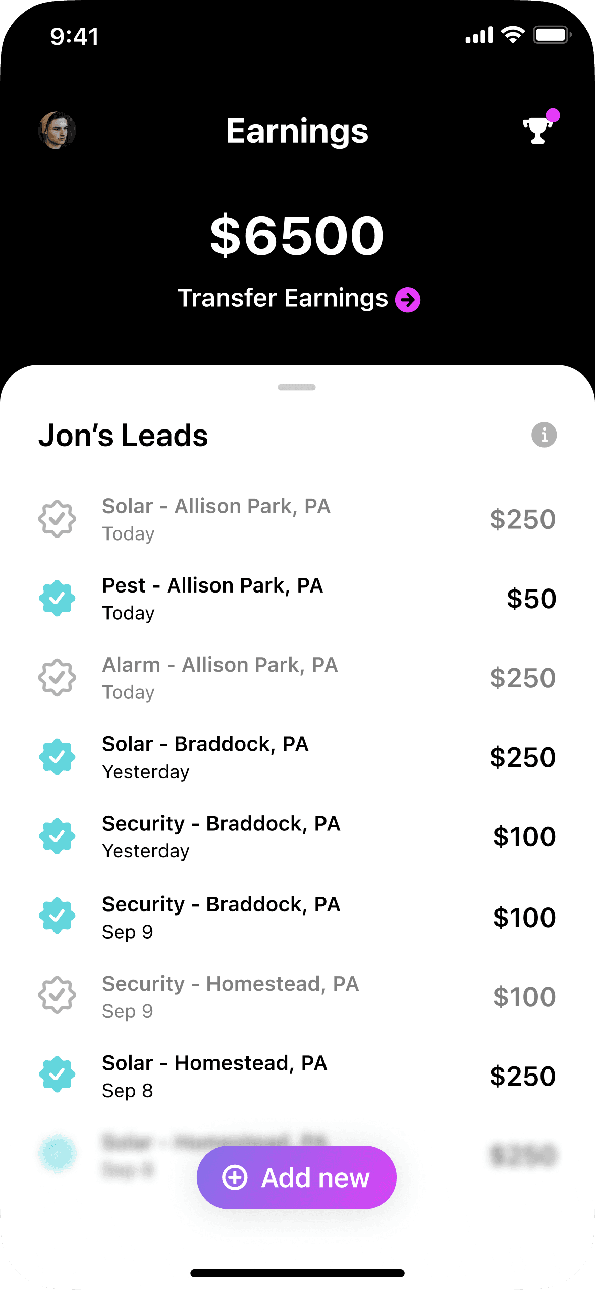 Tribal earnings concept showing fictional lead, location, and earnings fixture data